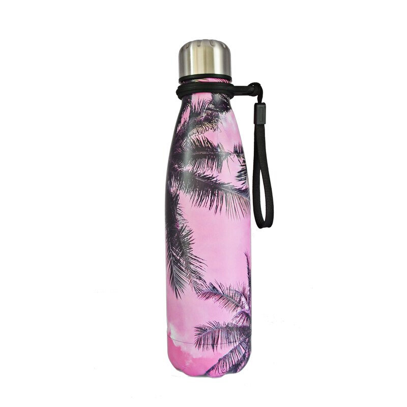 500ml Stainless Steel Double Wall Water Bottle Marble Portable Double Wall PBA Free Vacuum Insualtion Drink Bottle