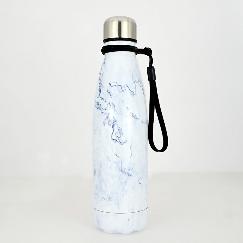 500ml Stainless Steel Double Wall Water Bottle Marble Portable Double Wall PBA Free Vacuum Insualtion Drink Bottle