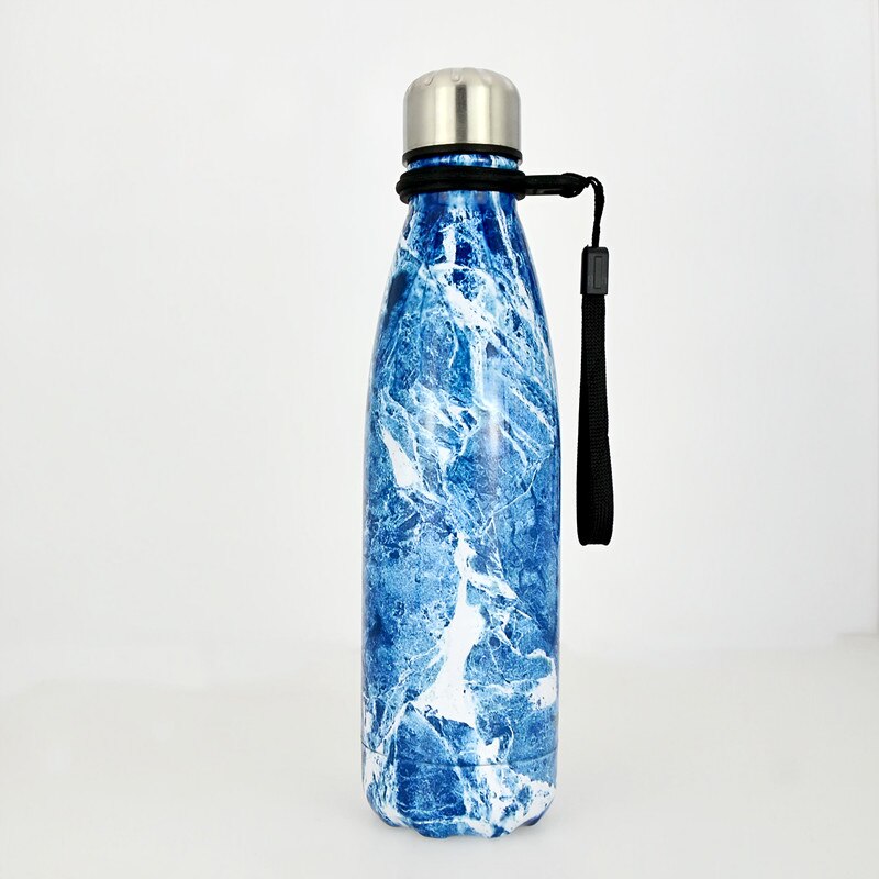 500ml Stainless Steel Double Wall Water Bottle Marble Portable Double Wall PBA Free Vacuum Insualtion Drink Bottle