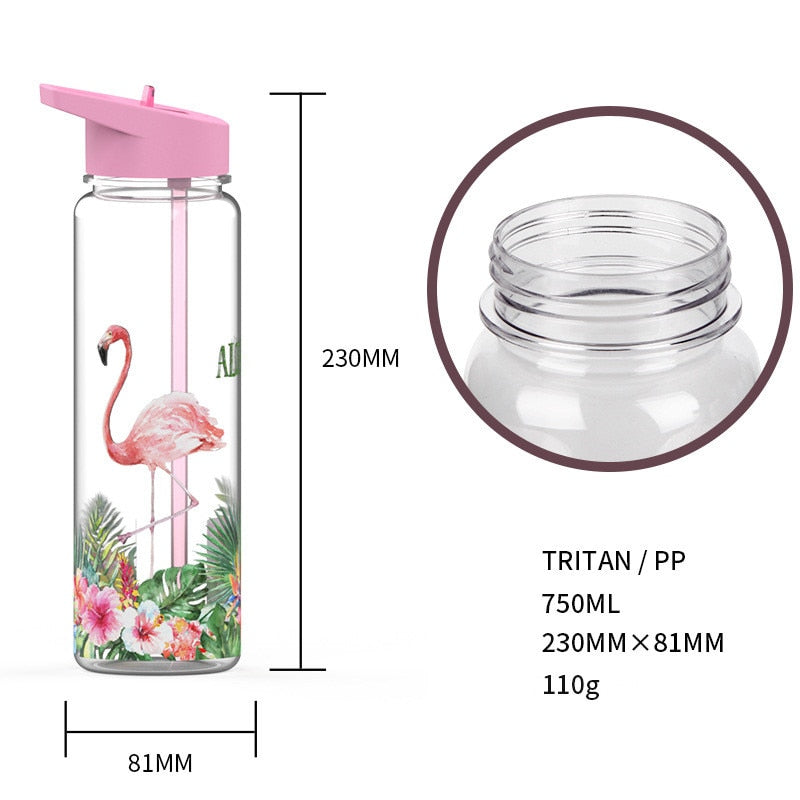 WBP0039 Plastic Water Bottle with Straw - 700ml