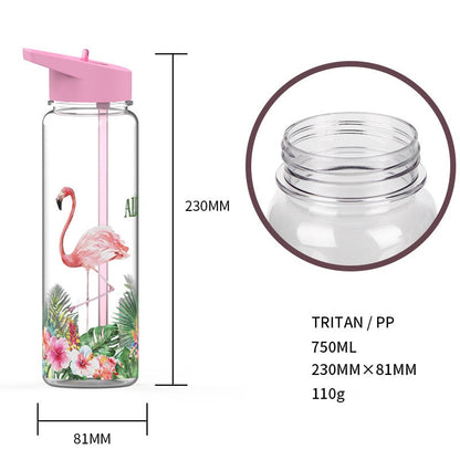 WBP0039 Plastic Water Bottle with Straw - 700ml