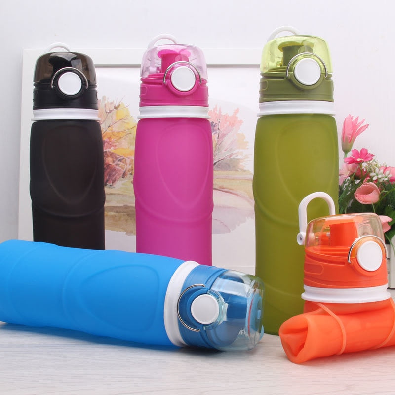 Foldable Silicone Water Bottle with Active Carbon Filter, 750ml - WBI0003