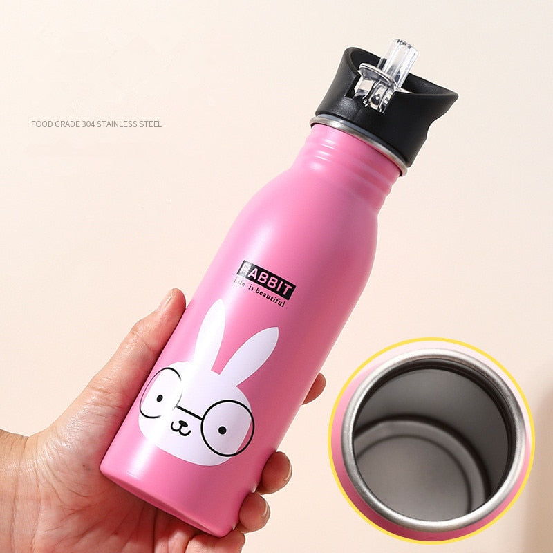 WBS0045 Kids 304 Stainless Steel Sports Water Bottle, Single layer - 500ml