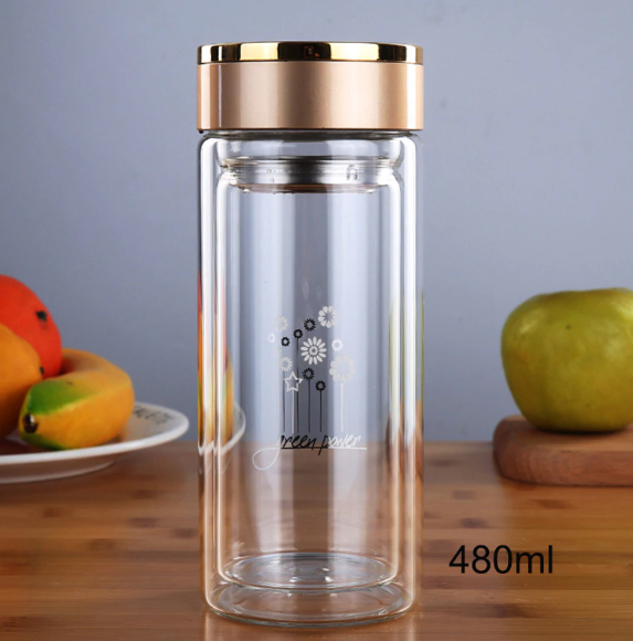 Double Wall Glass cup Bottles Tumbler Glass Tea Drinking, Teacup Coffee Water pot tea cup,Water Bottle cups Flask