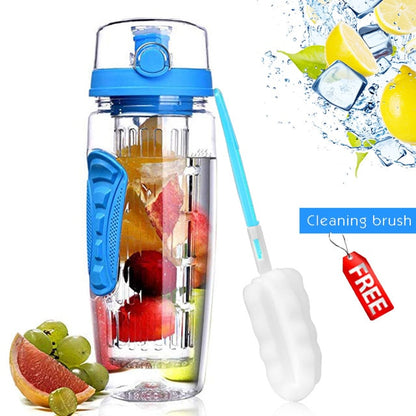 Tritan Plastic Portable Bottle with Fruit Infuser, 1L (32oz) - WBP0009