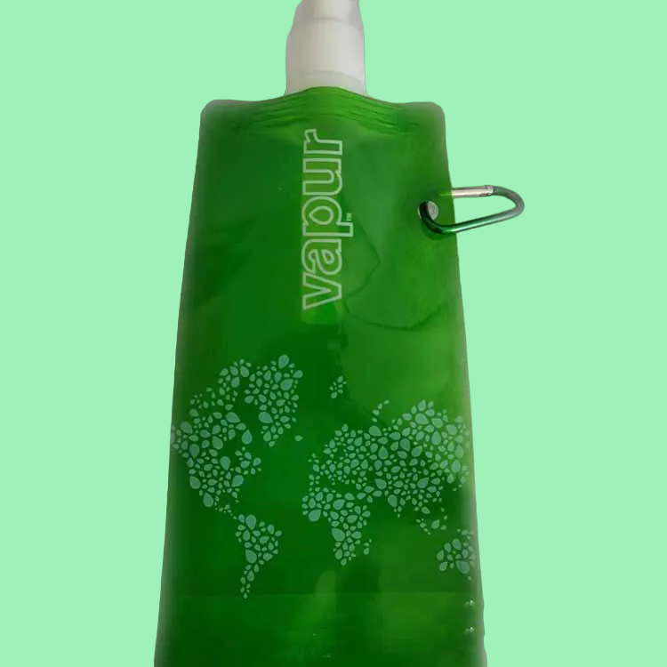 Foldable Water Bag, 480ml (16oz), Eco-Friendly, Portable, Reusable with Carabiner - WBP0029