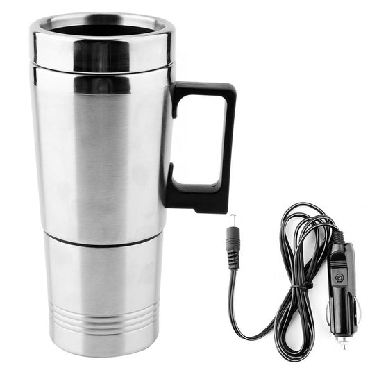 Vehicle Heating Cup 350ML + 150ML Stainless Steel Car Electric Kettle Coffee Tea Thermos Water Heating Cup 12V car water heater