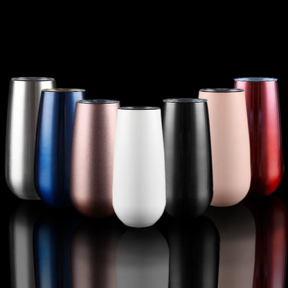 6oz / 177.4ml Stainless Steel Stemless Wine Water Cup Double Wall Vaccum Insulation