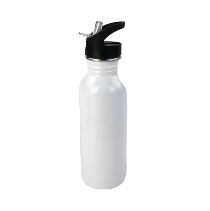 Stainless Steel Drinking Water Bottle with Straw, 600ml - WBS0009