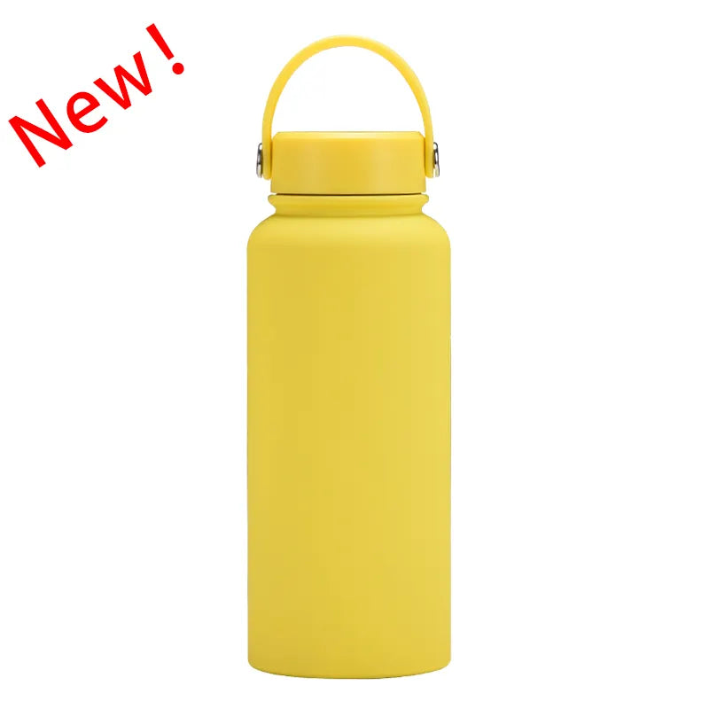 Stainless Steel Vacuum Insulated Flask Thermos with Handle Lid - 1L (32oz) - WBS0005