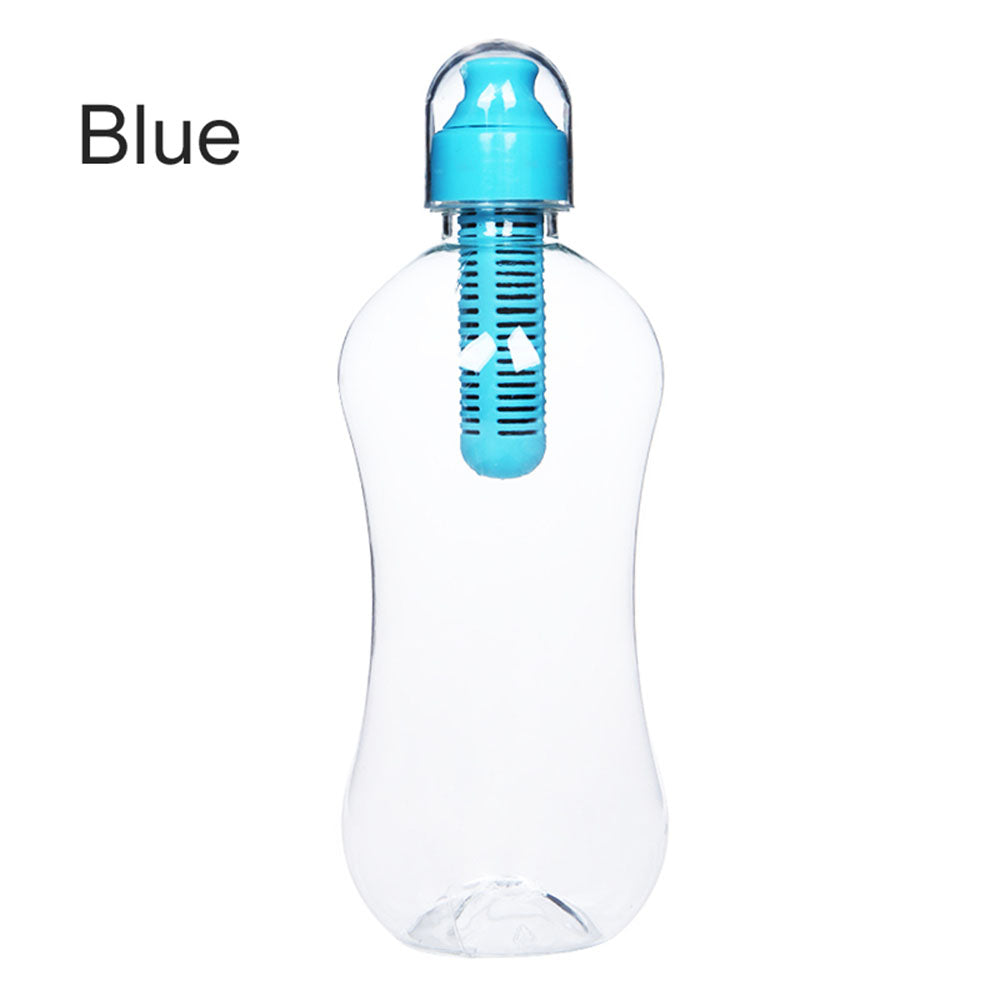 Plastic Bottle with Activated Carbon Filter for Camping Gym, 550ml - WBP0017