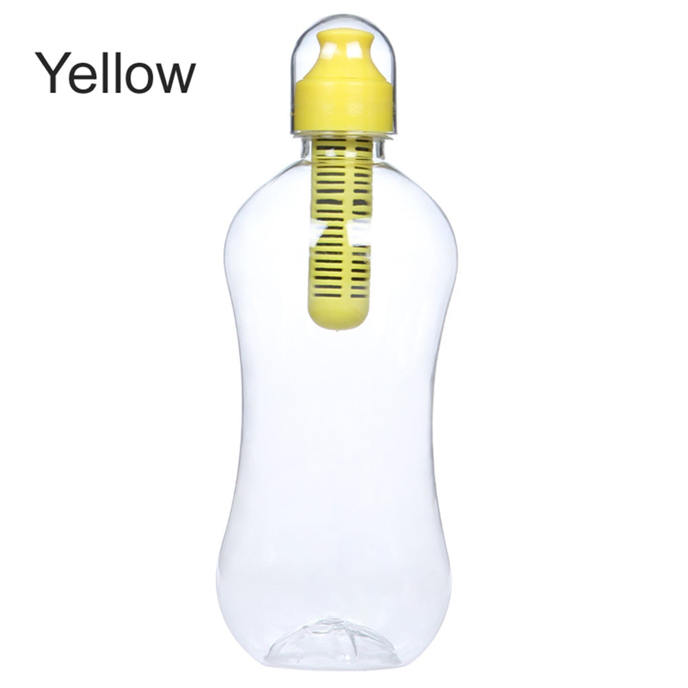 Plastic Bottle with Activated Carbon Filter for Camping Gym, 550ml - WBP0017