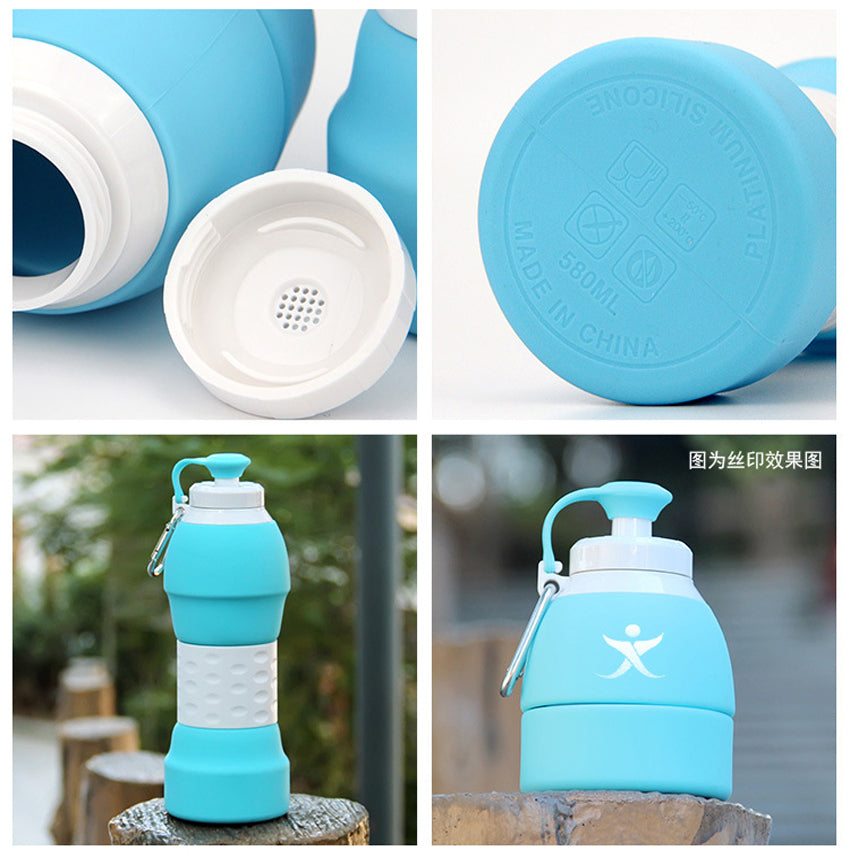 Buy Wholesale China 580ml Bpa Free Collapsible Silicone Sports Water Bottle,foldable  Silicone Water Bottle For Outdoor & Silicone Water Bottle at USD 3