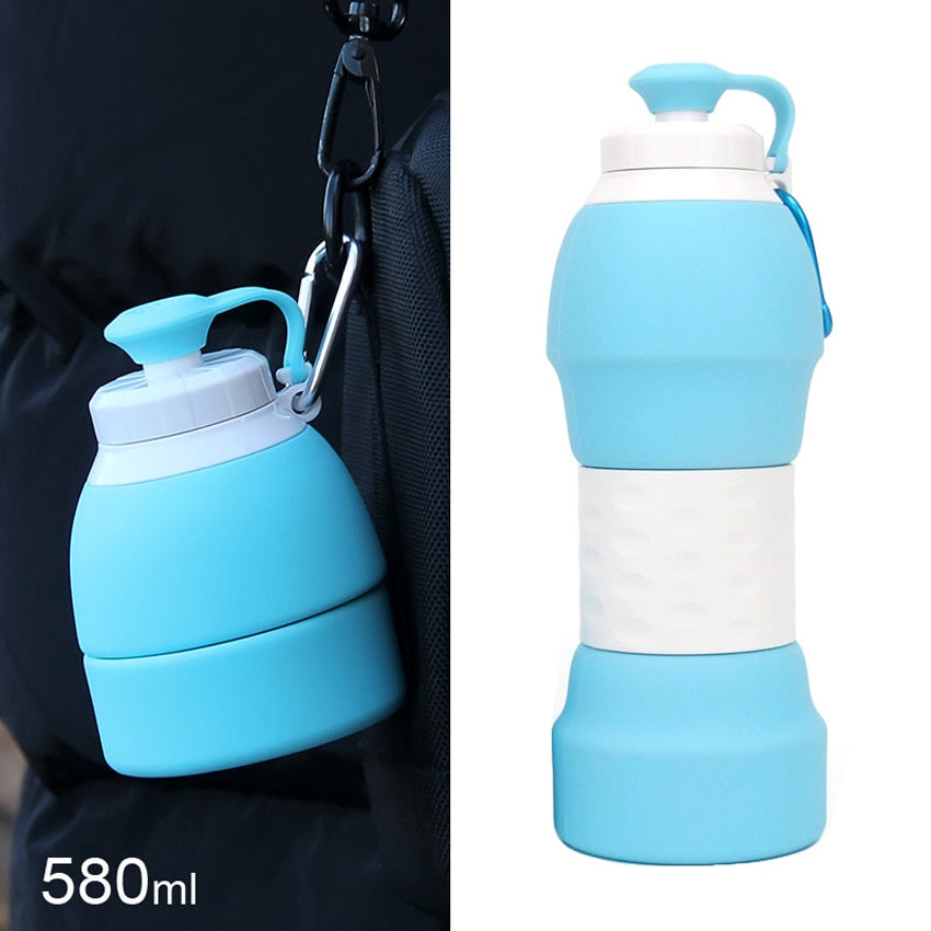 Foldable Silicone Water Bottle for School Students, 580ml(20oz) - WBI0004