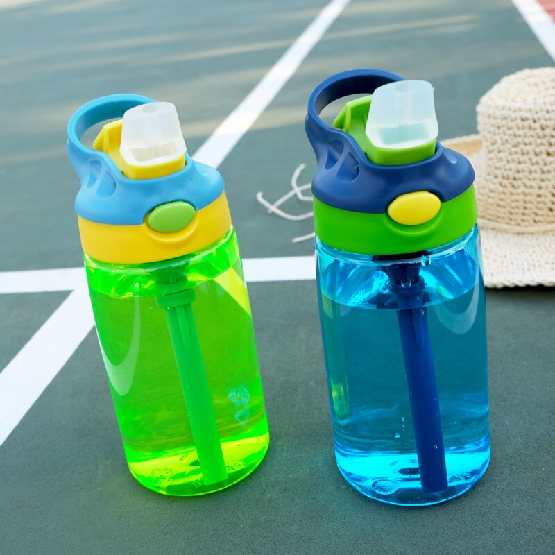 WBP0047 Portable Plastic Water Bottles with Straw for Kids - 500ml