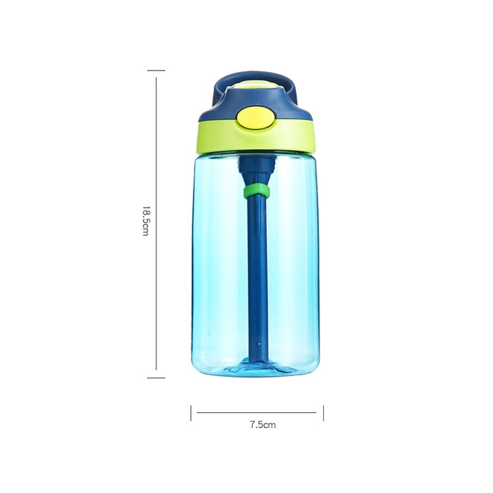 WBP0047 Portable Plastic Water Bottles with Straw for Kids - 500ml