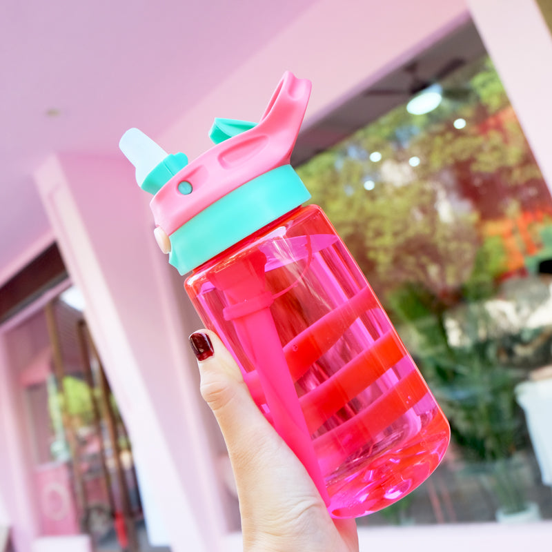 WBP0047 Portable Plastic Water Bottles with Straw for Kids - 500ml