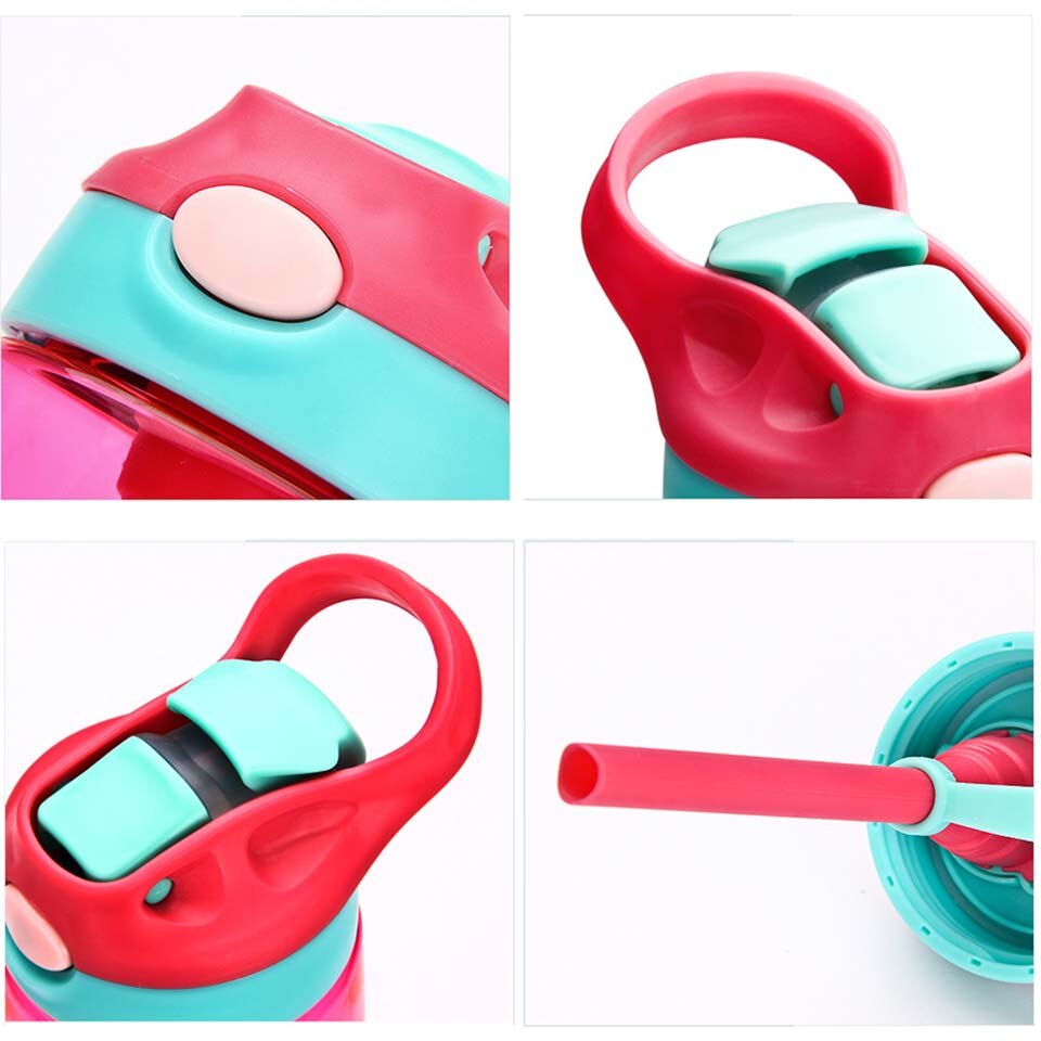 WBP0047 Portable Plastic Water Bottles with Straw for Kids - 500ml