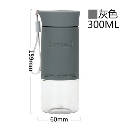 WBP0028 UZSPACE Colorful Silicone Sleeve Sport Tritan Water Bottle - 300ml