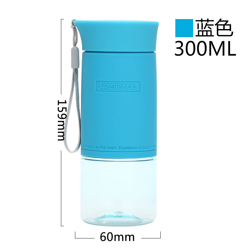 WBP0028 UZSPACE Colorful Silicone Sleeve Sport Tritan Water Bottle - 300ml