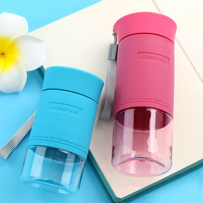 WBP0028 UZSPACE Colorful Silicone Sleeve Sport Tritan Water Bottle - 300ml