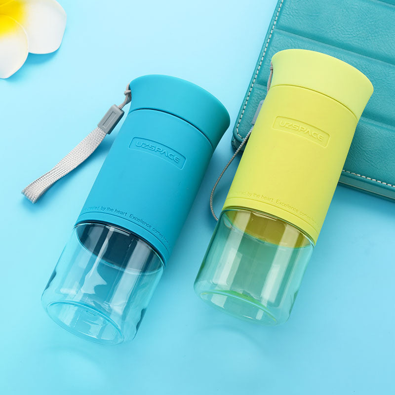 WBP0028 UZSPACE Colorful Silicone Sleeve Sport Tritan Water Bottle - 300ml