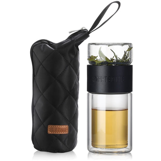 Double Wall Glass Bottle with Tea Infuser, 500ml - WBG0009