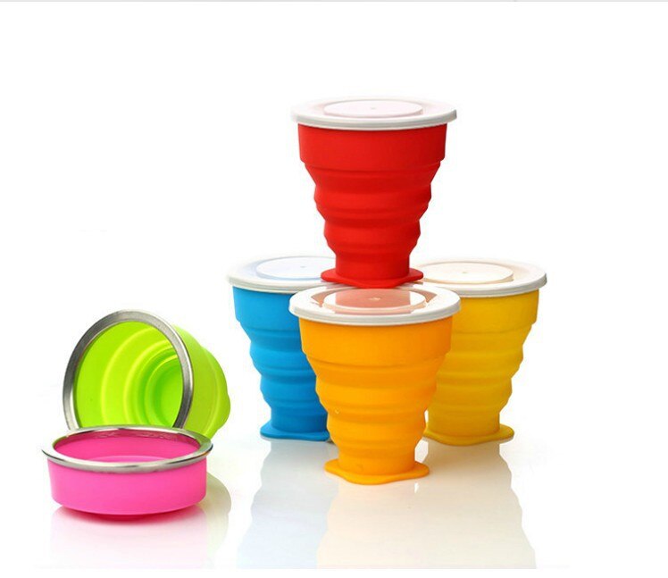 Silicone Retractable Folding Cup Travel Outdoor Telescopic Collapsible Cups Wine Folding Cup