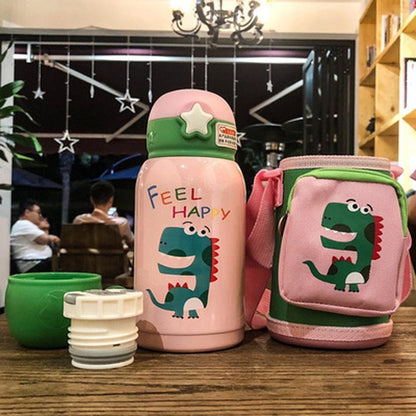 Stainless Steel Insulated Bottle With Straw - Potable thermos for kids, 500ml - WBS0040