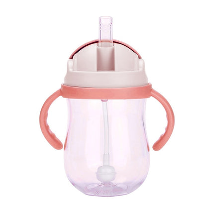 BFB0004 300ml Milk Cups Suction Feeding Bottle Training Leakproof Babies Silicone Drinking With Handles Water Wide Mouth Straw