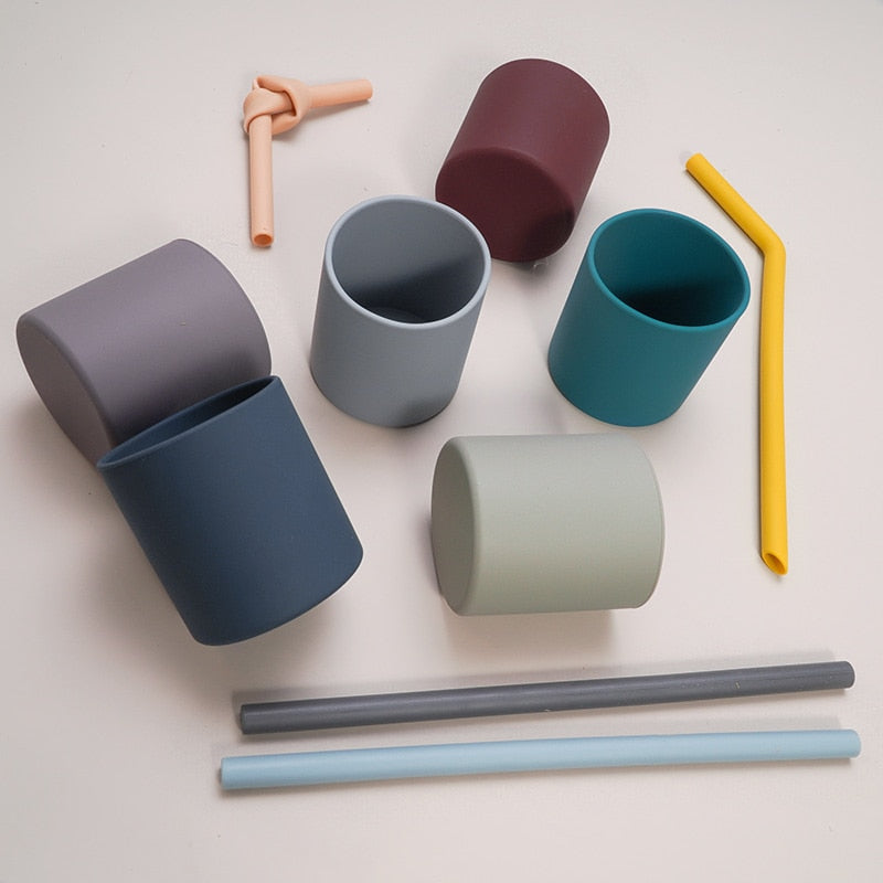 Baby Learn To Drink Cup Drinkware silicone Cups For Toddlers & Kids LeakProof Child Water Cup Bottle 220ML.